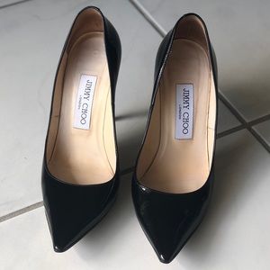 Jimmy Choo Abel Black Patent Heels 36.5